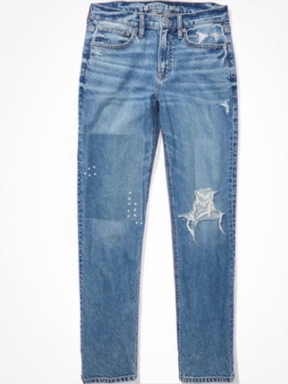 American Eagle strigid 90s straight distressed jeans size 8 like new
